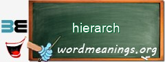 WordMeaning blackboard for hierarch